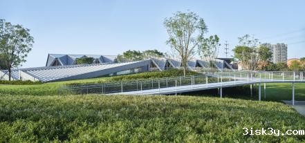 Looking from the scienic bridge towards the science exhibition hall